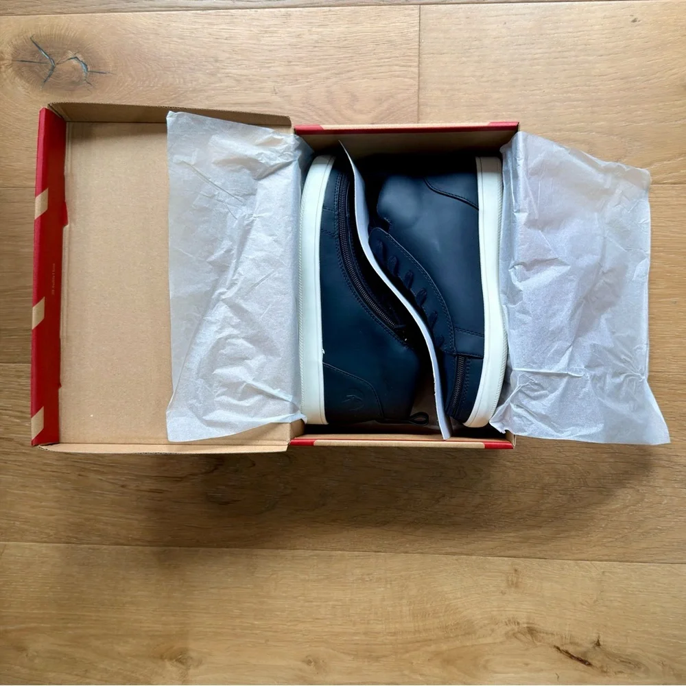 NWT Billy Footwear Sneakers Mid Top Black Easy On/Off Zipper Women’s 7.5 - Picture 2 of 14